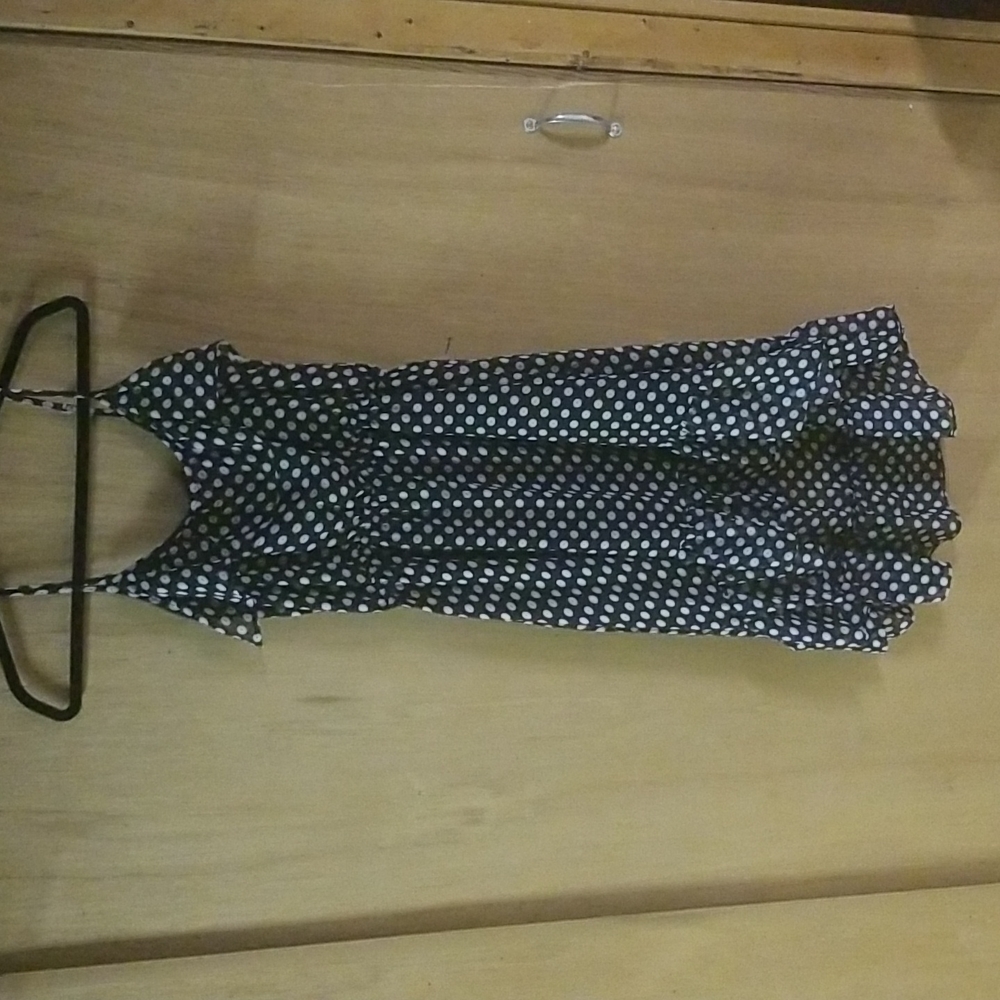 Dress, polka dot, higher front.